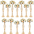 12 Pcs Wedding Flower Stand Wedding Centerpieces for Reception Table Tall Metal Flower Arrangement Flower Vase Twist Candle Hold