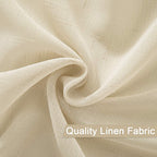Miulee 2 Panels 108 Inch Natural Light Beige Linen Semi Sheer Window Curtains Elegant Solid Drapes Grommet Top Window Voile Pane