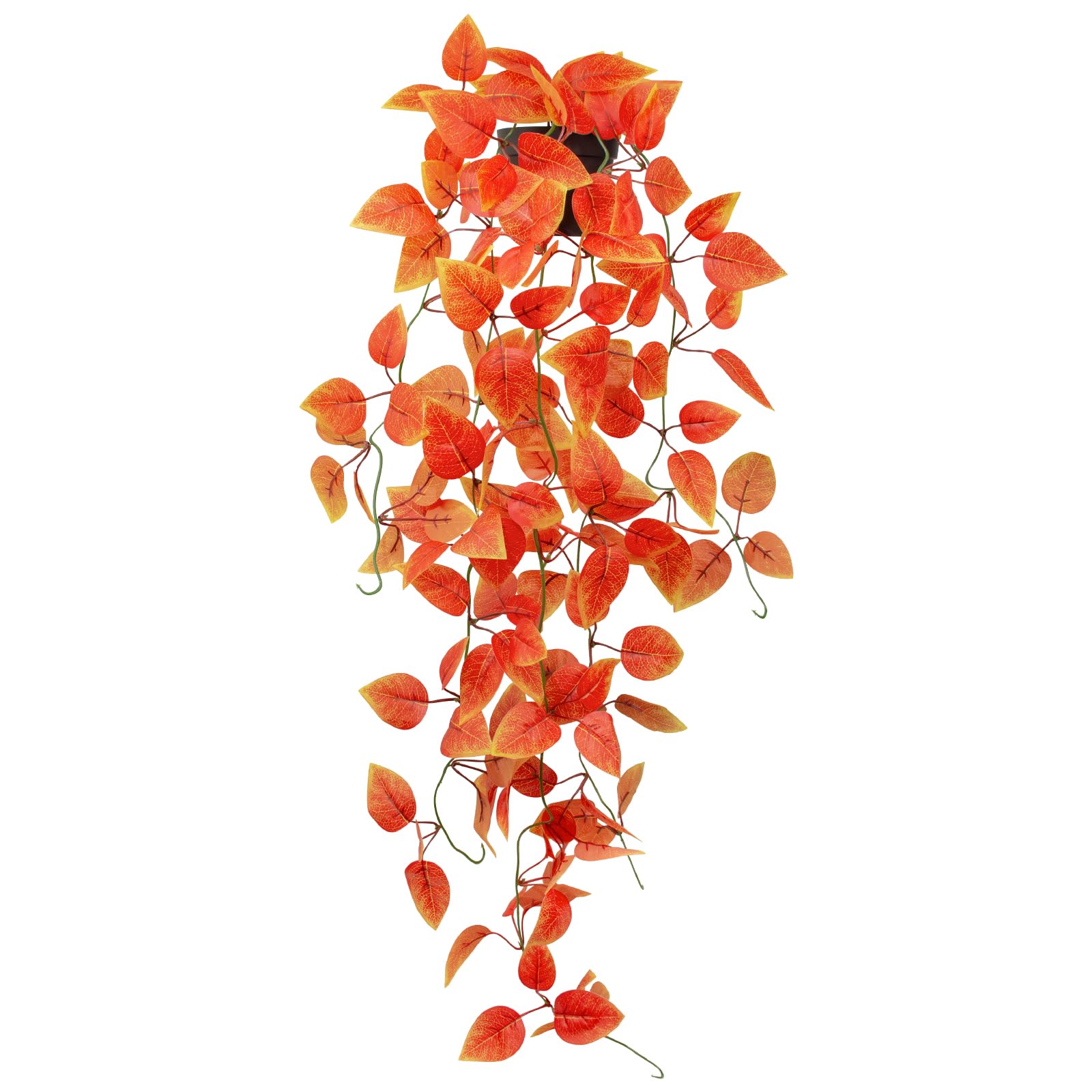 LOYWREE Small Fake Hanging Potted Plant, Artificial Potted Fall Plant Faux Ivy Vine Plant Hanging Plant Pothos for Shelf Home Of
