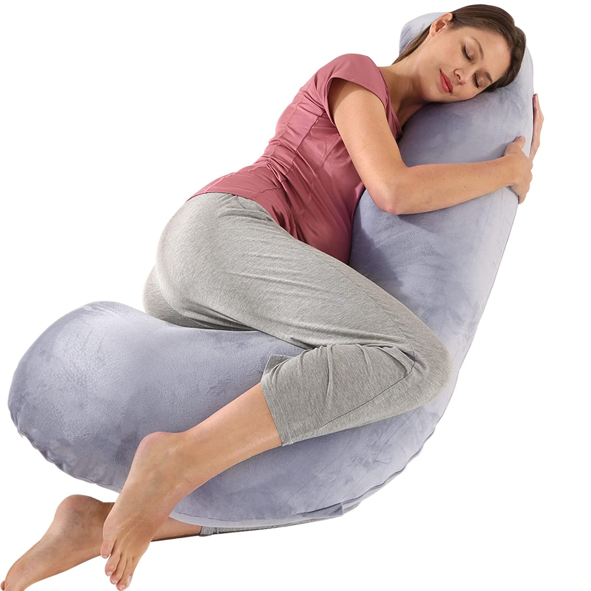 Battop Pregnancy Pillows For Sleeping,Pregnancy Must Haves Maternity Body Pillow With Cooling Washable Cover,New Mom Gifts For W