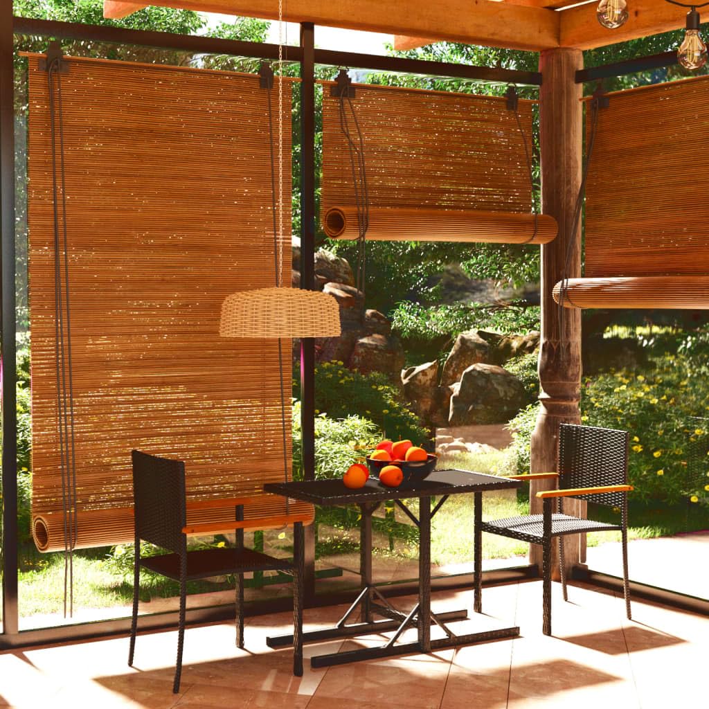 vidaXL Outdoor Dining Set - 3 Piece Patio Furniture with Table and Chairs, Weather Resistant PE Rattan and Powder Coated Steel Frame, Black