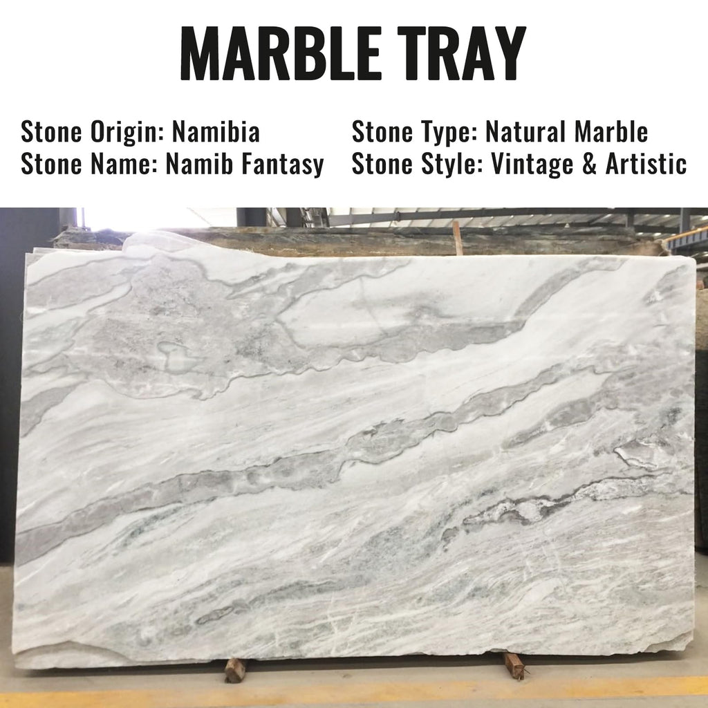 Koville African Natural Marble Tray, 12'' Vanity Decorative Tray Wabi Sabi Decor For Home, Countertop Organizer, Catchall Tray F