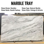 Koville African Natural Marble Tray, 12'' Vanity Decorative Tray Wabi Sabi Decor For Home, Countertop Organizer, Catchall Tray F