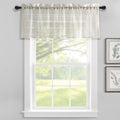 Lush Decor Farmhouse Textured Sheer Window Curtain Valance, 52'W X18'L, Beige