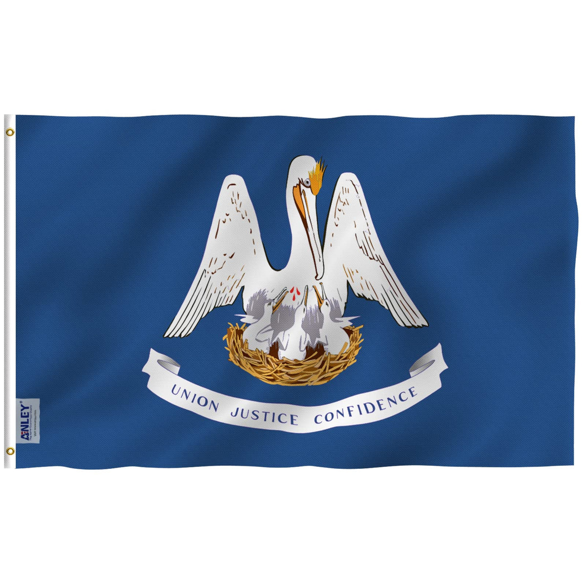 Anley Fly Breeze 3X5 Foot Louisiana State Flag - Vivid Color And Fade Proof - Canvas Header And Double Stitched - Louisiana La F