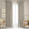 Mumfas Taupe Velvet Curtains For Bedroom 96 Inches Long 2 Panels Set - Light Khaki Room Darkening Long Curtains For Living Room