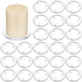 Clear Glass Pillar Candle Holder Plates 4 Inch Round Glass Candle Plate Small Flat Candle Tray for Dining Table Centerpiece Wedd