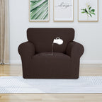 Purefit 100% Dual Waterproof Couch Cover Slipcovers For Couches And Sofas - Stretch Non Slip Fleece Sofa Covers Washable, Leakproof Furniture Protector For Kids, Pets, Dog (Chair, Chocolate)