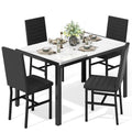 Recaceik 5 Piece Dining Table Set, Modern Dining Table Set For 4, Kitchen Table And 4 Chairs, Dining Room Set For Small Space