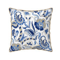 Blue Floral French Country Decorative Velvet Throw Pillow Covers Rustic Paisley Printed Pillowcase Square Pillow Case Cushion Co