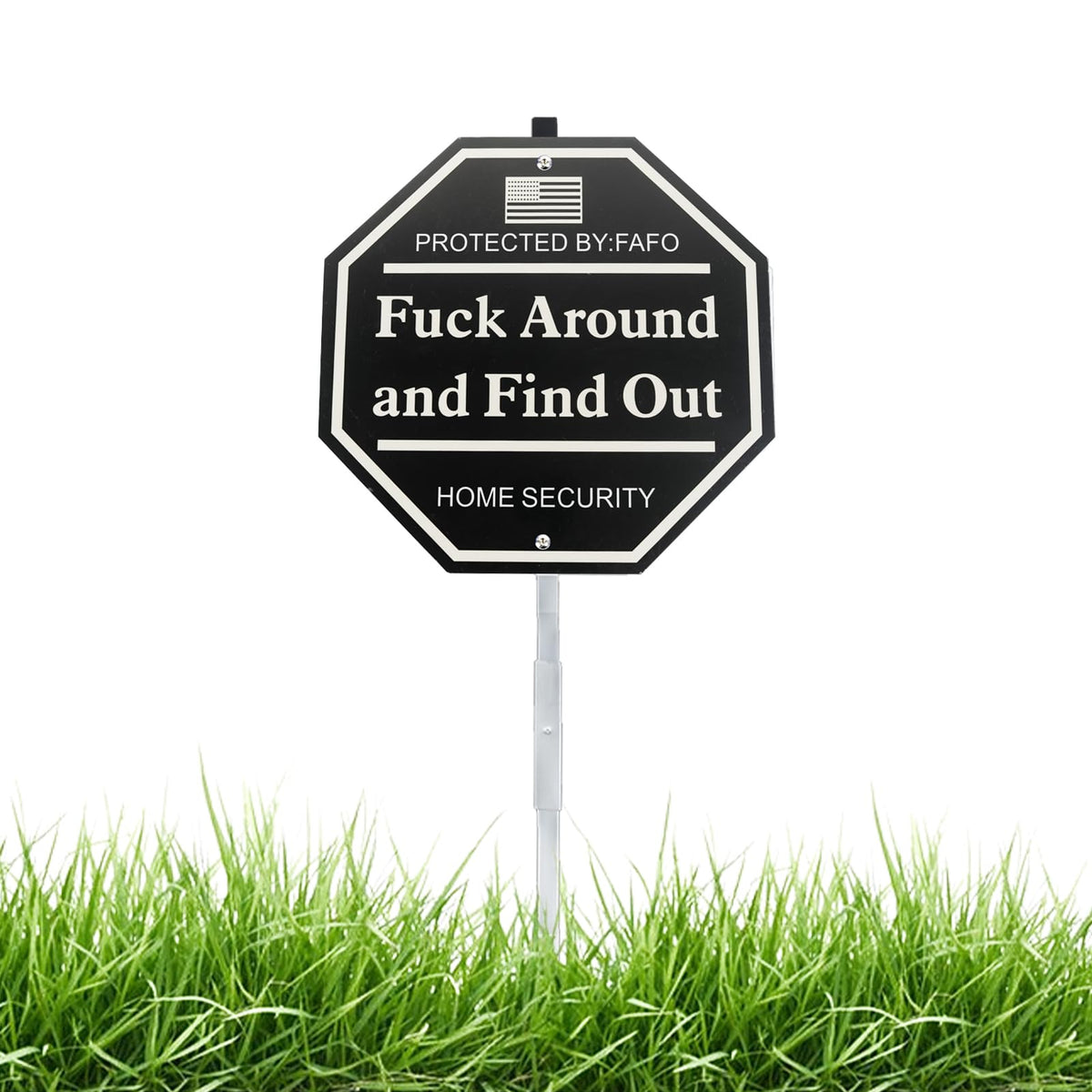Azreference Fuck Around And Find Out Signs With Stake - 10' X 28' Protected By Fafo Security Funny Yard Sign - Outdoor No Tres