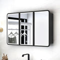 Plantex 304 Stainless Steel Bathroom Cabinet With Mirror/Led Mirror Cabinet For Wall/Triple Door Bathroom Cabinet Storage/Bathro