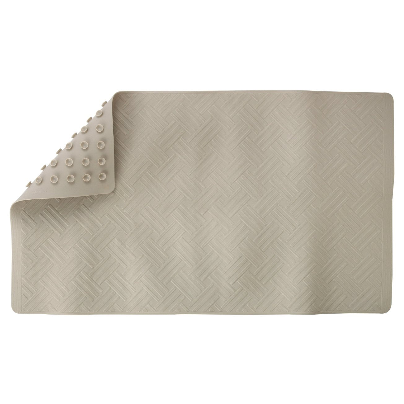 LIVING ACCENTS 28 in. L x 16 in. W White Thermo Plastic Elastomer Bath Mat Latex Free
