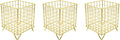 Set Of 3 Square Metal Wire Coffee Pod Holder Baskets (Gold)