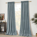 Nicetown Stone Blue Velvet Curtains, Thermal Insulated Sound Reducing Heavy Matt Heat & Chill Resistant Drapes For Home Decorati