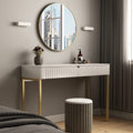 Tamworth Design Elegant Modern Desk, 2 Drawers, Gold Legs, 43.3X15.75 Inches, Home Office, Makeup Vanity, Computer, Writing, Study, Entryway, Sofa Table