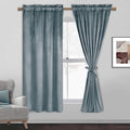 Jiuzhen Stone Blue Velvet Curtains & Drapes Elegant Blue Home Decoration Privacy Protect Room Darkening Rod Pocket Blackout Drap