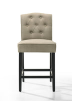 LILOLA LIVING Jasper Set of 2 Beige Fabric Counter Height Chairs with Black Finish Legs