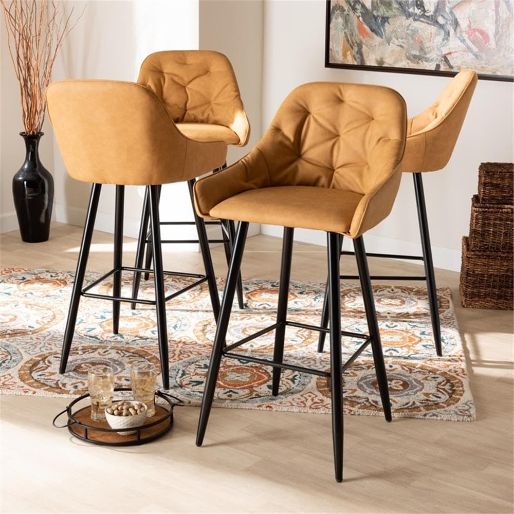 Baxton Studio Catherine 4-Piece Bar Stool Set