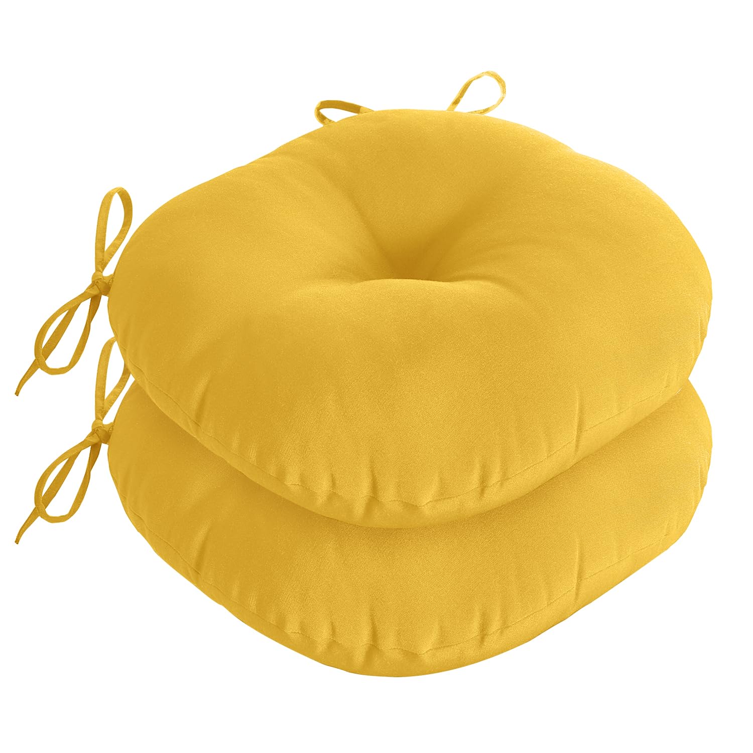 Downluxe Bistro Chair Cushions For Patio Furniture, Water-Resistant Round Outdoor Chair Cushions Set Of 2 With Non-Slip Ties, 15