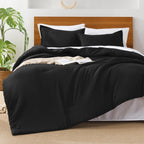 Andency Black Comforter King Size - 7 Pieces Bed In A Bag King Bedding Comforter Sets, Summer Plain Soft Lightweight Comforter With Fitted Sheets, Flat Sheets, Pillowcases & Shams