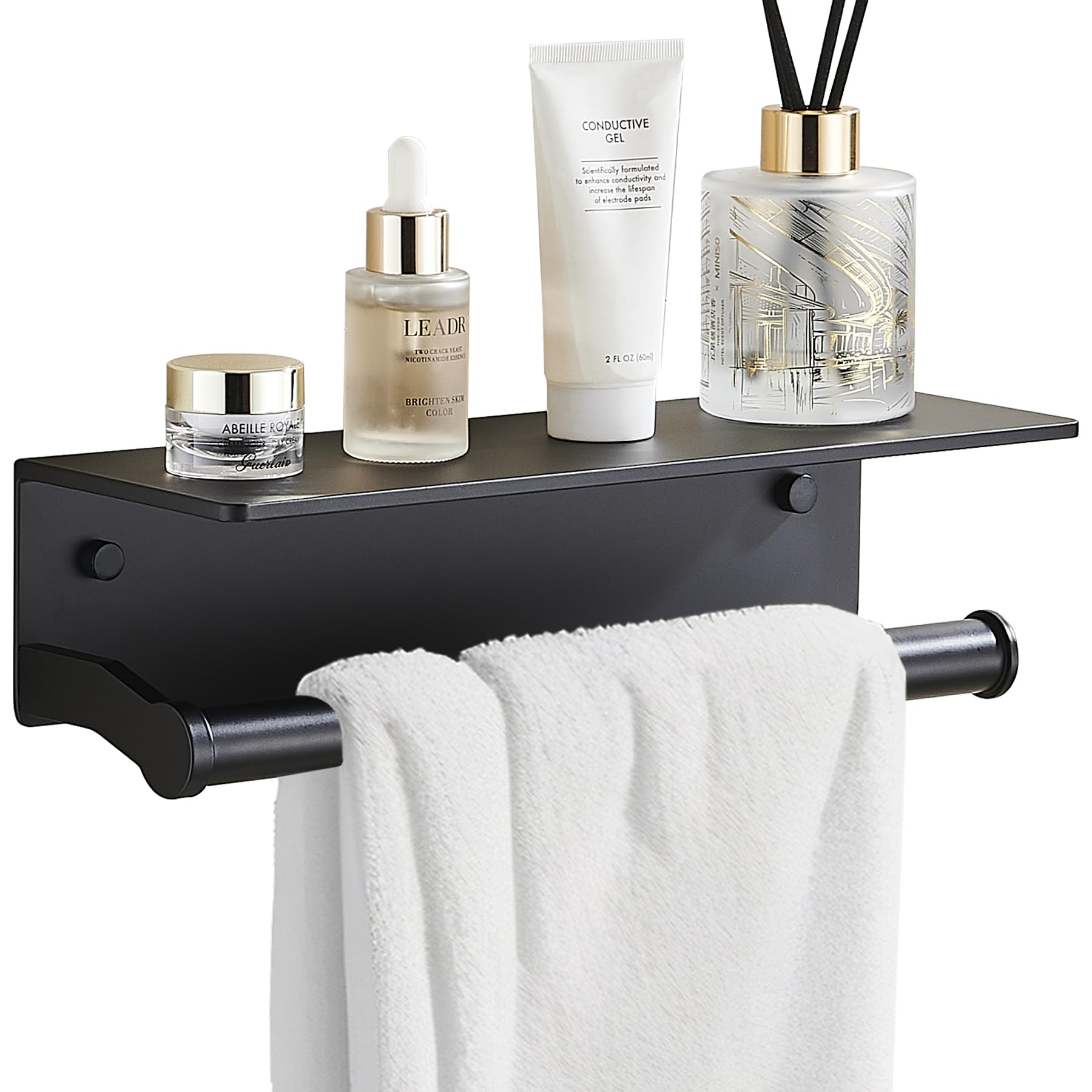Dr.DJ Toilet Paper Holder with Shelf, Thick Paper Towel Holder for Bathroom Organizer & Storage Wall Mount, RV Toilet Paper Hold