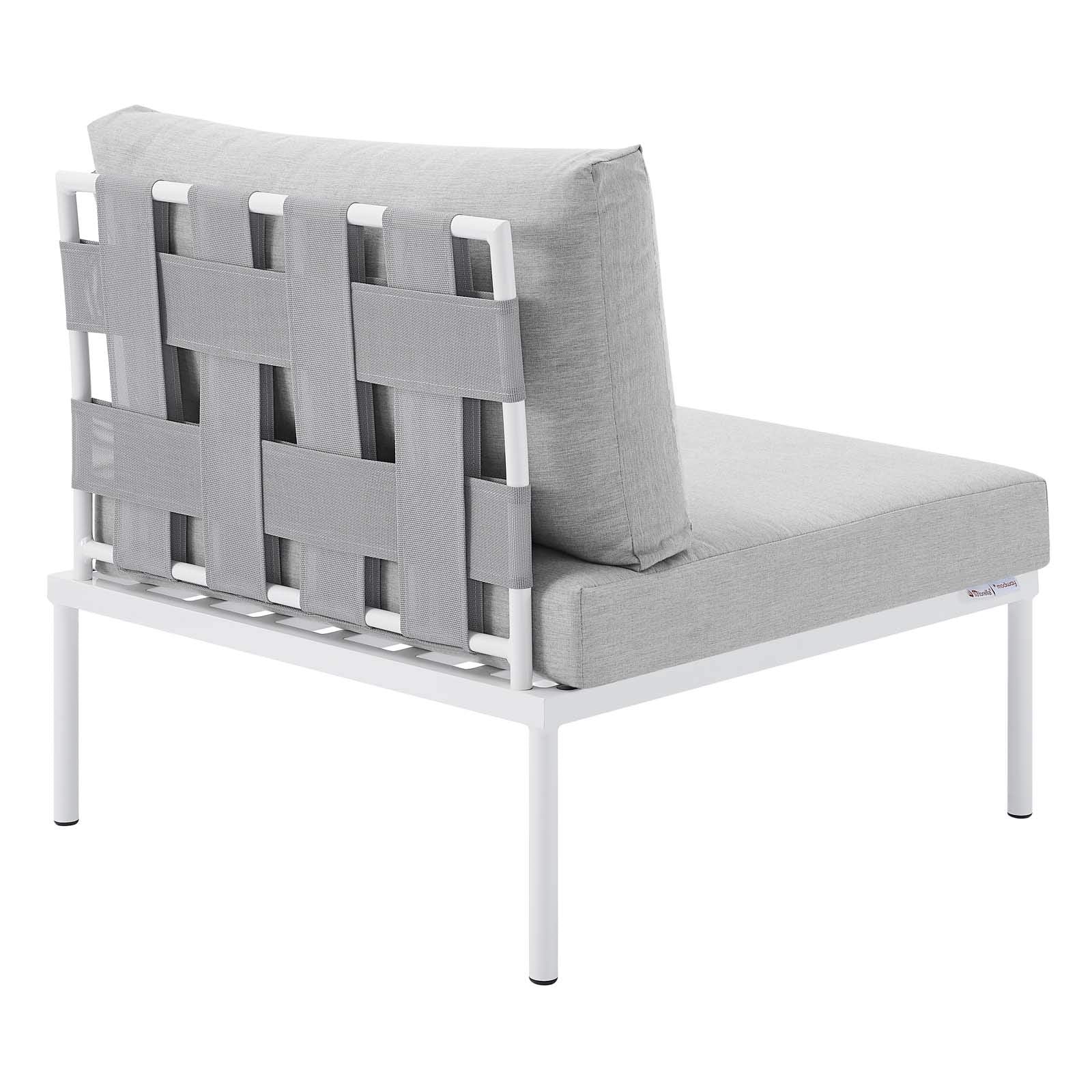 Modway EEI-4960-GRY-GRY Harmony Outdoor Patio Aluminum Armless Chair, Gray Gray
