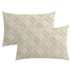 Jellymoni 2 Pack Cream Grey Pillowcases King Size, Soft Microfiber Geometric Tufted Pillow Covers With Envelope Closure (Pillows