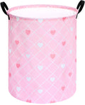 KUNRO Round Heart Pattern Laundry Basket Hamper Kids Toys and Clothes Storage Basket Children Gift Basket Baby Toy Organizer Bin