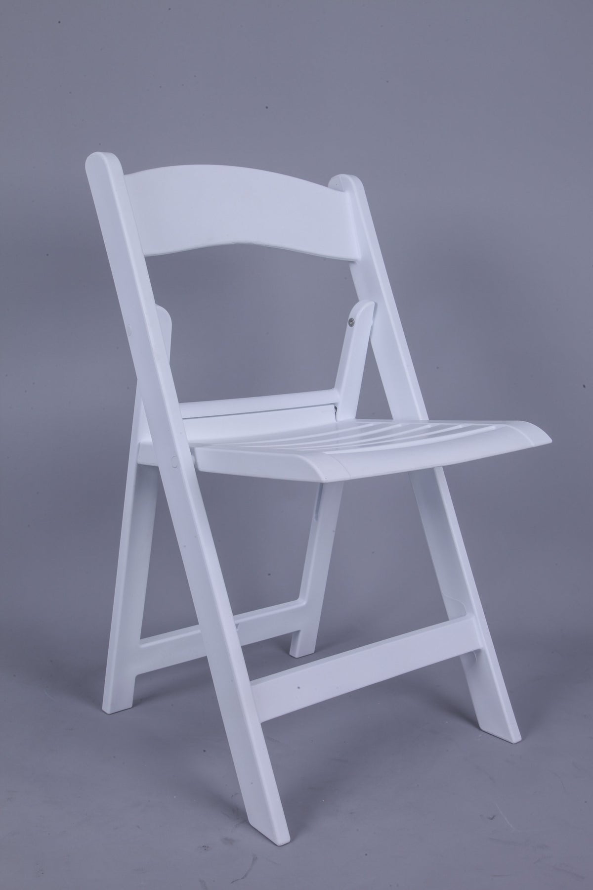 Commercial Seating Products Resin Folding Chair With Slatted Seat-White