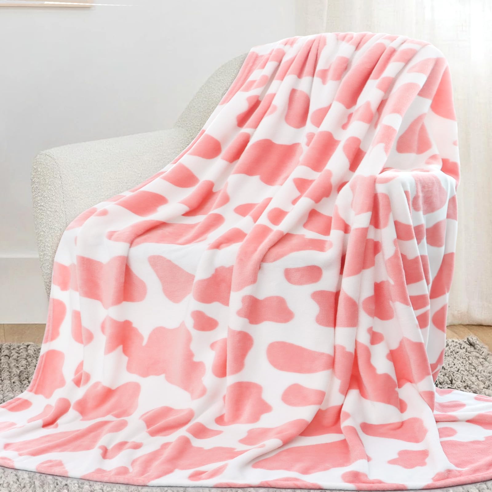 Warm Blanket Pink Strawberry Soft Fleece Blanket Lightweight Lavenderblush Women Throw Blanket Lightpink Gifts Stuff Decor For B