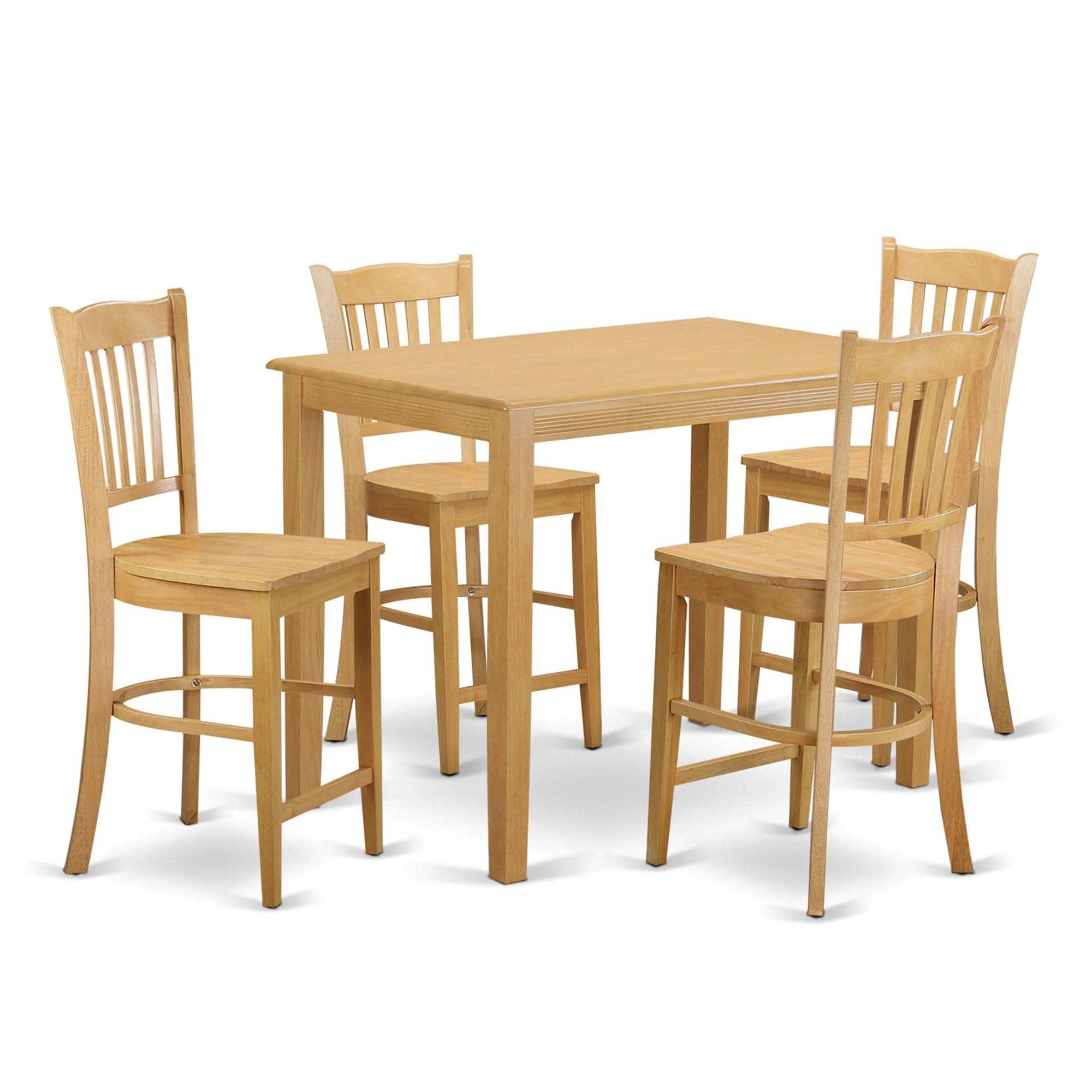 East West Furniture YAGR5-OAK-W 5 Piece Kitchen Counter Height Dining Table Set