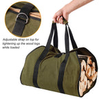 Tenn Well Wood Carrier For Firewood, 38In X 18In 16Oz Waxed Canvas Firewood Carrier Log Tote Bag With Handles Securing Straps Fo