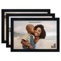 Americanflat 4x6 Magnetic Picture Frames for Refrigerator - Set of 3 - Acrylic Panels with Strong Back Magnet - Magnetic Frames 