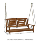 Furinno Tioman Hardwood Patio / Garden / Outdoor 4Ft Porch Swing, 2 Seater With Hanging Chains, Natural