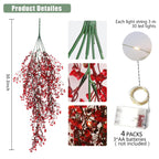Recutms Artificial Hanging Fern Lighted With 30 Led Fake Hanging Ivy Vines Plastic Faux Greenery Plants For Home Wall Bedroom Ga