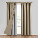 Elrene Home Fashions SunVeil Extra-Wide Thermal Blackout Curtain Liner with YarnLock Technology, Single Panel, Light Grey, 40 in