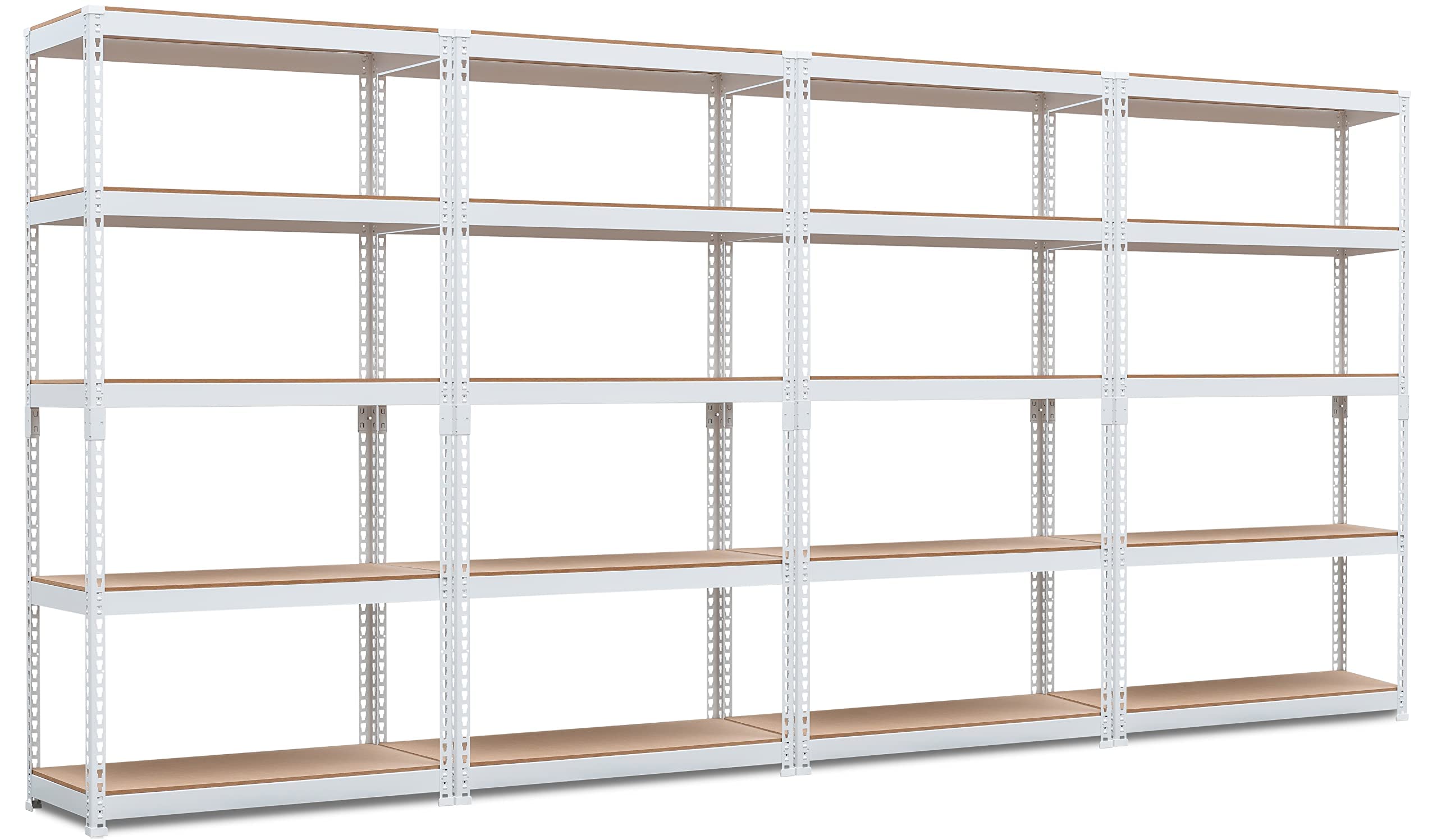 Homedant 359 W X 162 D X 713 H 5-Tier Laminate White Metal Shelving Unit Adjustable Garage Storage Utility Rack Heavy Duty Shelv