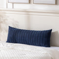 Fancy Homi Navy Blue Long Body Lumbar Lumbar Decorative Throw Pillow Covers 14X36 Inch For Bed Couch Bedroom Bench, Soft Corduro