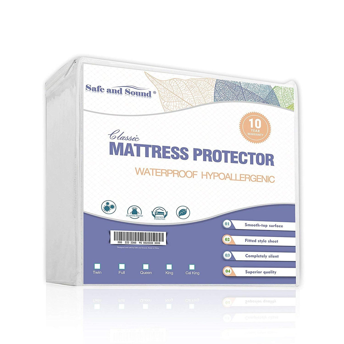 Twin Mattress Protector, Premium 100% Waterproof Mattress Cover, Noiseless Breathable Soft, Fitted Deep Pocket 8-21' Bed Cover,