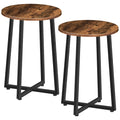 HOOBRO Round Side Tables Set of 2, Round End Accent Tables with Sturdy X-Shaped Metal Frame, 15.7 Round Nightstands, for Living 