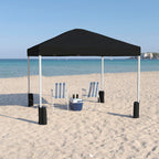 Flash Furniture Harris 10'X10' Black Pop Up Event Straight Leg Canopy Tent With Sandbags And Wheeled Case