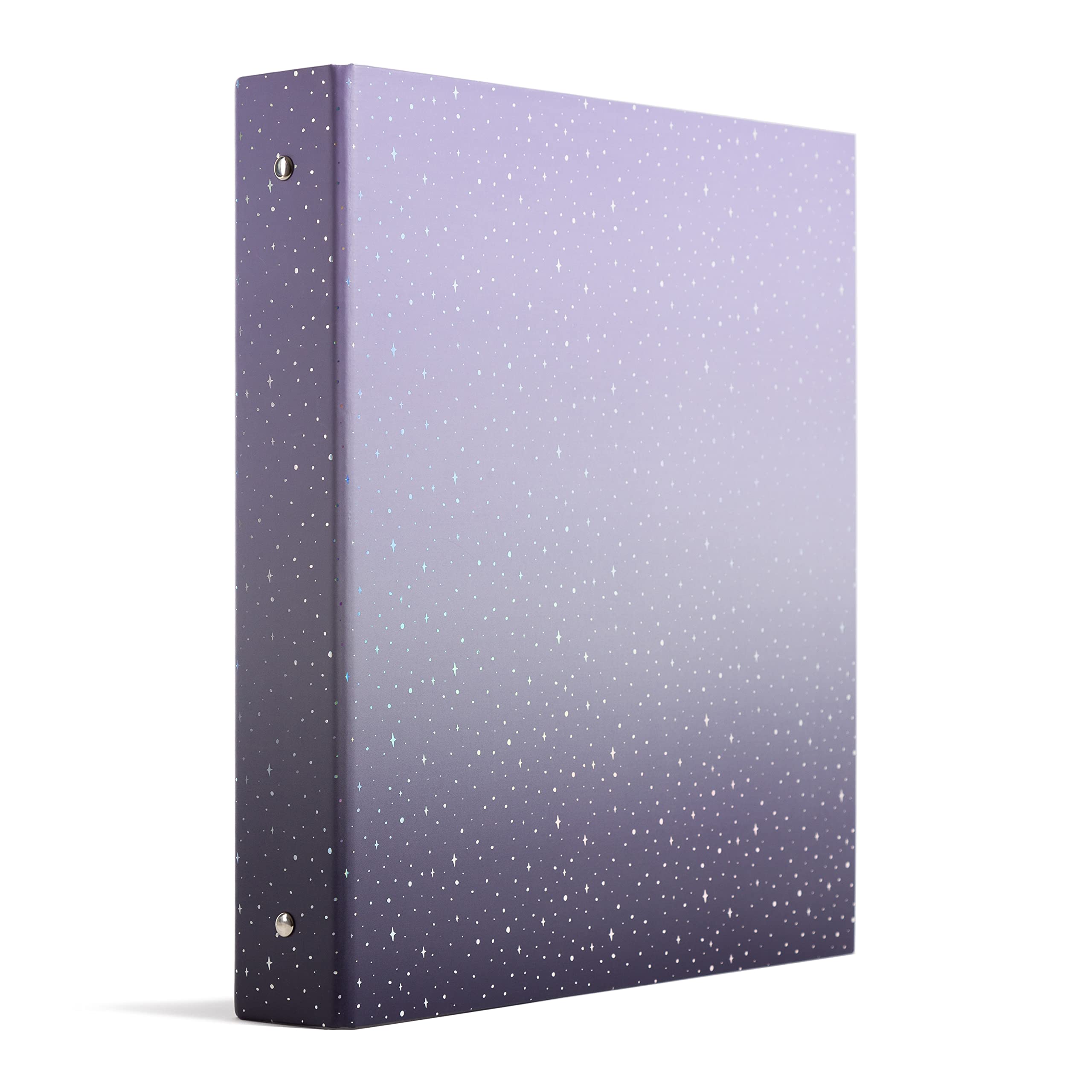 U Brands Eco-Conscious Celestial 1' Binder, Purple, Gold Metal O-Rings