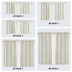 Panelsburg Cream Short Curtains For Bedroom 24 Inches Long 2 Panels Blackout Rod Pocket Thermal Insulated Privacy Decorative Sma