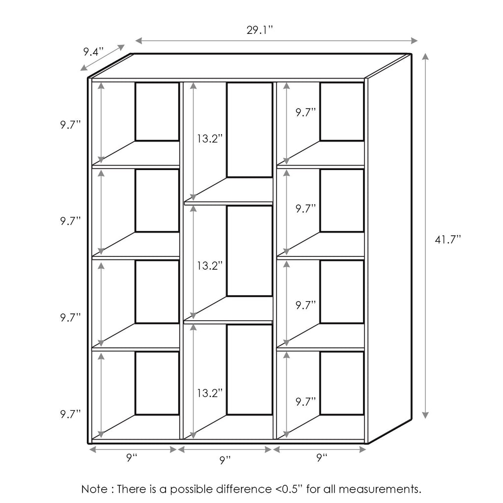 Furinno Luder Bookcase / Book / Storage , 11-Cube, White