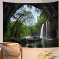 Llamazing Forest Tapestry Home Decor Landscape Tapestry Living Room Bedroom Decoration Tapestry Magic Tapestry Curtain (Waterfal