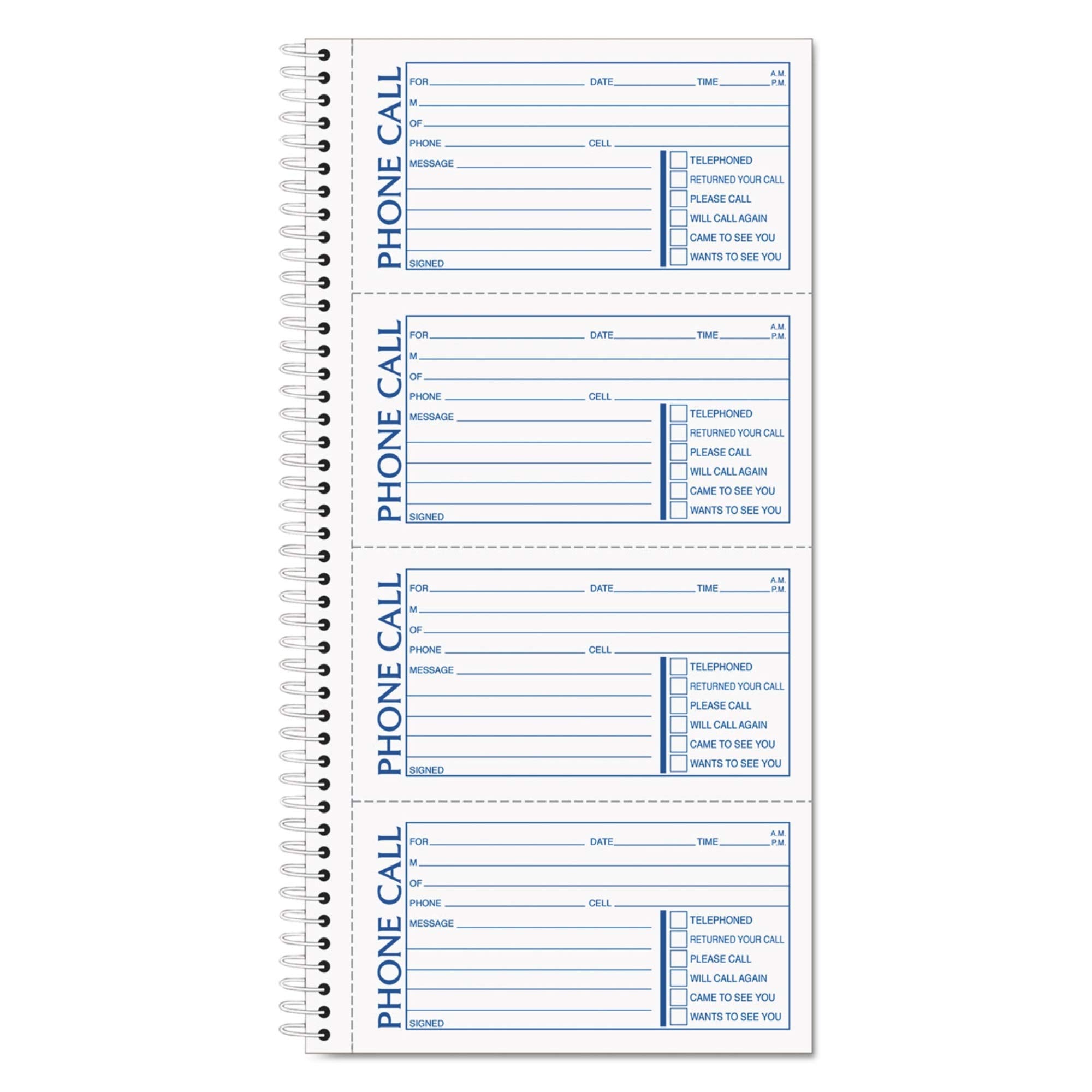 Tops - Spiralbound Message Book, 2 3/4 X 5, Two-Part Carbonless, 200/Book 4002 (Dmi Ea