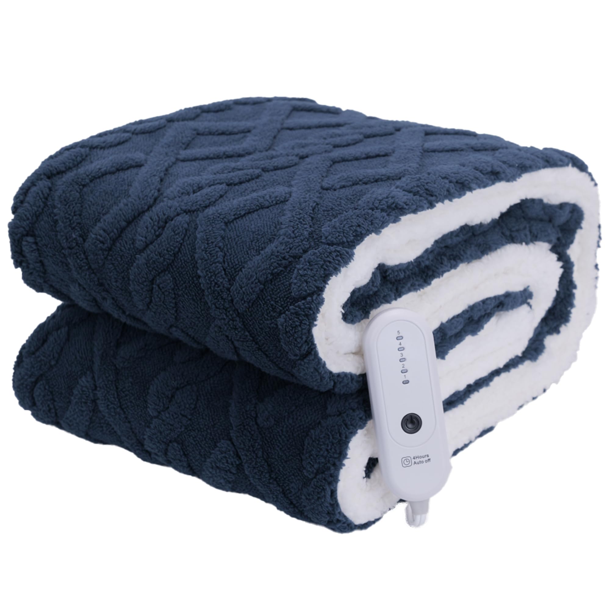 Chioky Electric Heated Throw Blanket, 50'X60' Extra-Thick And Warm Heating Blanket With 4 Hour Auto Off & 5 Heating Levels, 3D