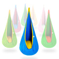 Outree Kids Pod Hanging Swing Seat Hammock,Cotton Child Swing Hammock Chair For Indoor And Outdoor Use,Blue And Yellow