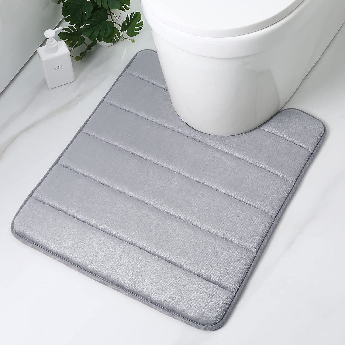 Onlyeasy Memory Foam Bath Mat Soft Bathroom Rugs, 24x19 UShaped Bathroom Rugs, Toilet Mat, Water Absorption, Non Slip, Thick, D